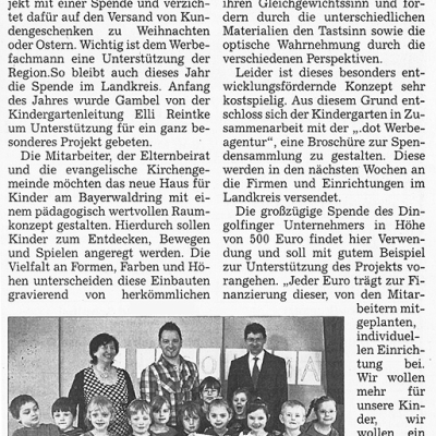 Marco Gambel, .dot Werbeagentur spendet an den Kindergarten in Landau