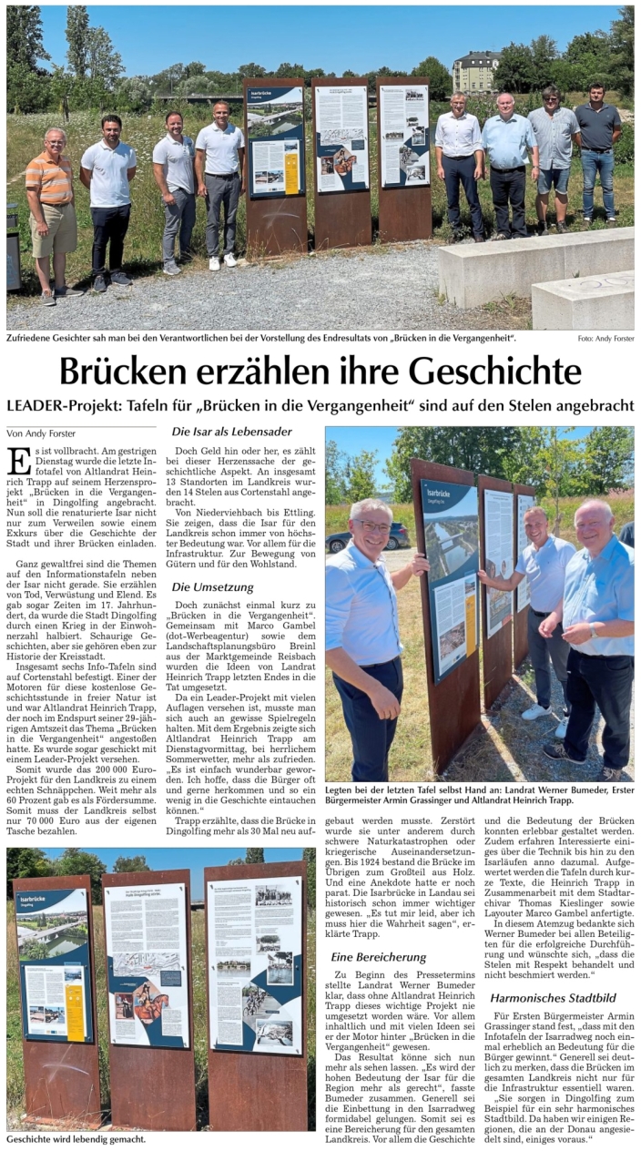 Brücken in die Vergangenheit - ein LEADER-Projekt des Landkreis Dingolfing Landau